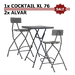5. Set: Stehtisch CocktailXL76 ZOWN + 2&times; Barhocker Alvar ZOWN