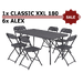 3. Set: Tisch Classic XXL180 ZOWN + 6&times; Stuhl Alex ZOWN
